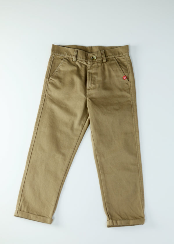 Kid Boys Cotton Chinos - Khaki