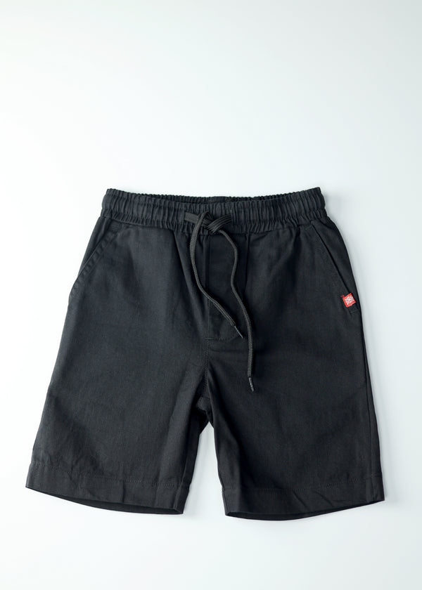 BABY BOYS WOVEN BASIC SHORTS - BLACK