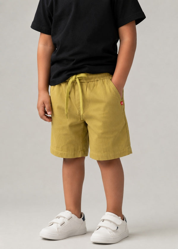 BABY BOYS WOVEN BASIC SHORTS - KHAKI