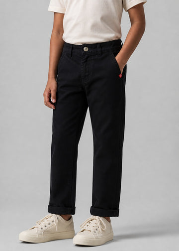 Kids Cotton Chinos Black