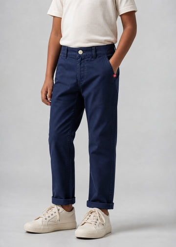 Kids Cotton Chinos Navy
