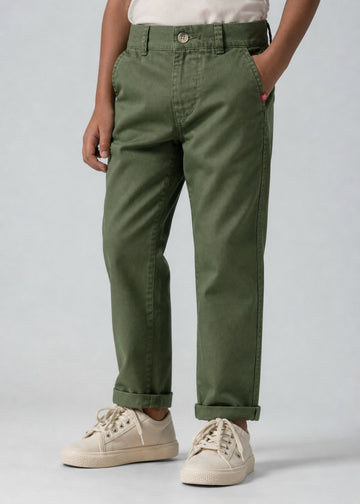 Kids Cotton Chinos Olive
