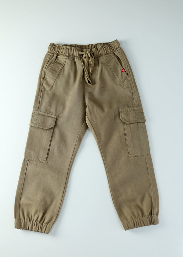 Kid Boys Cargo Woven Joggers - Khaki