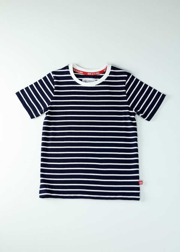 Kid Boys Striped Tees - Navy