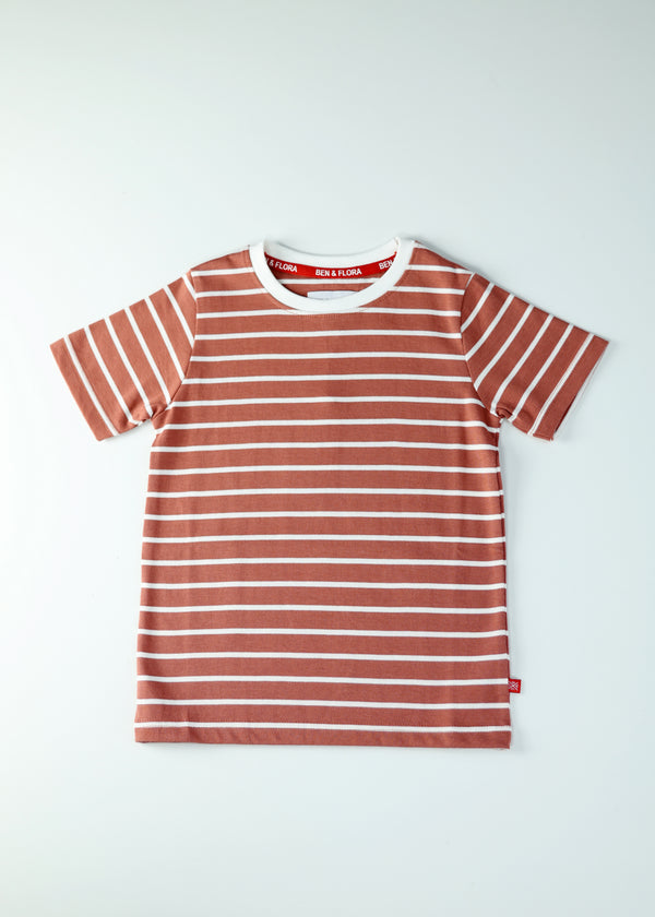 Kid Boys Striped Tees - Orange