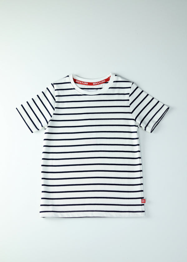 Kid Boys Striped Tees - White