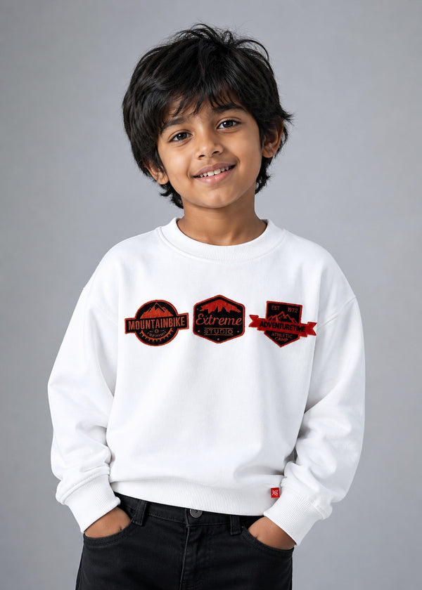 Kid Boys Oversized Sweatshirts - White
