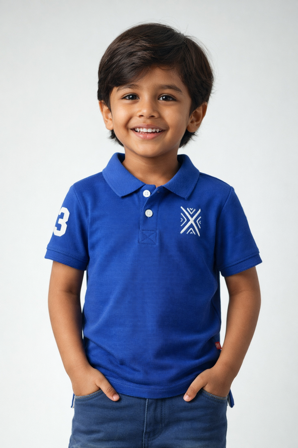 Kid Boys Basic Polos - Blue
