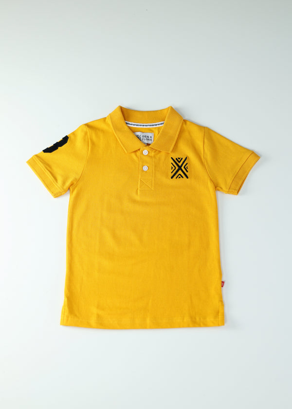 Kid Boys Basic Polos - Ochre