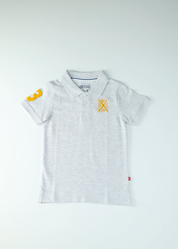 Kid Boys Basic Polos - Grey Melange