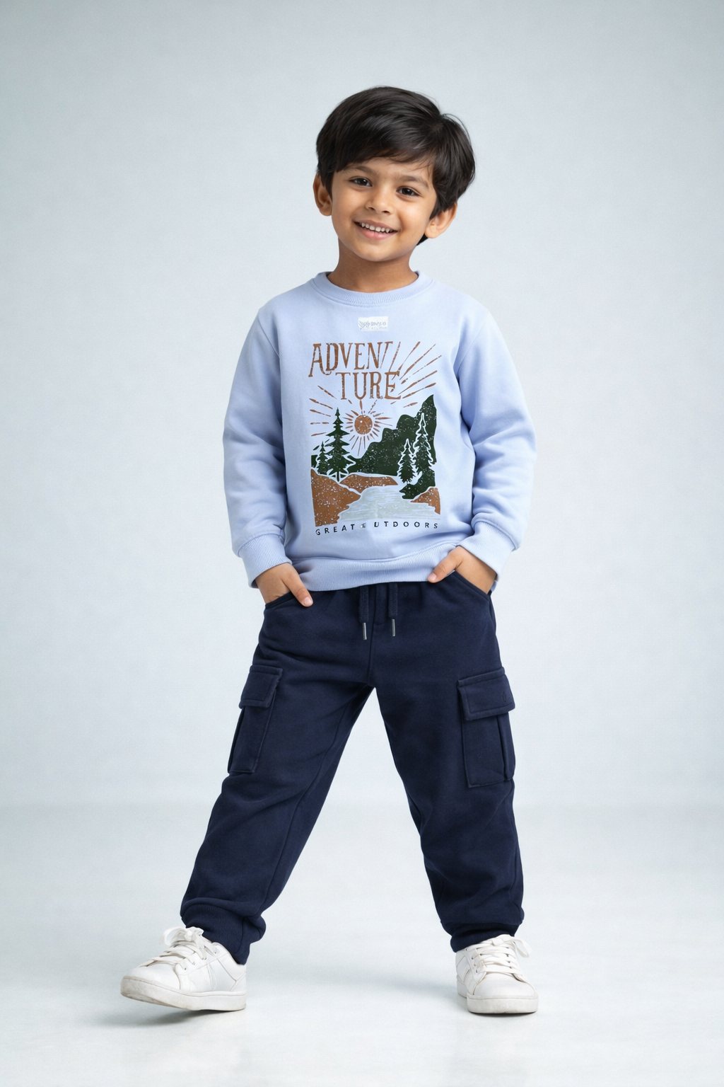 Kids Lt.Blue Cotton Sweatshirt