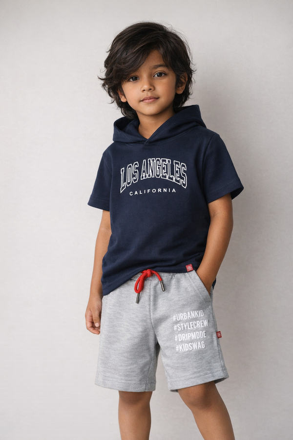 Kid Boys city print Hoodies - Navy