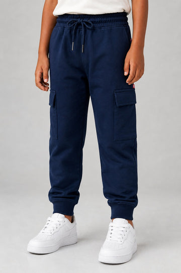 Kids Navy Cargo Jogger