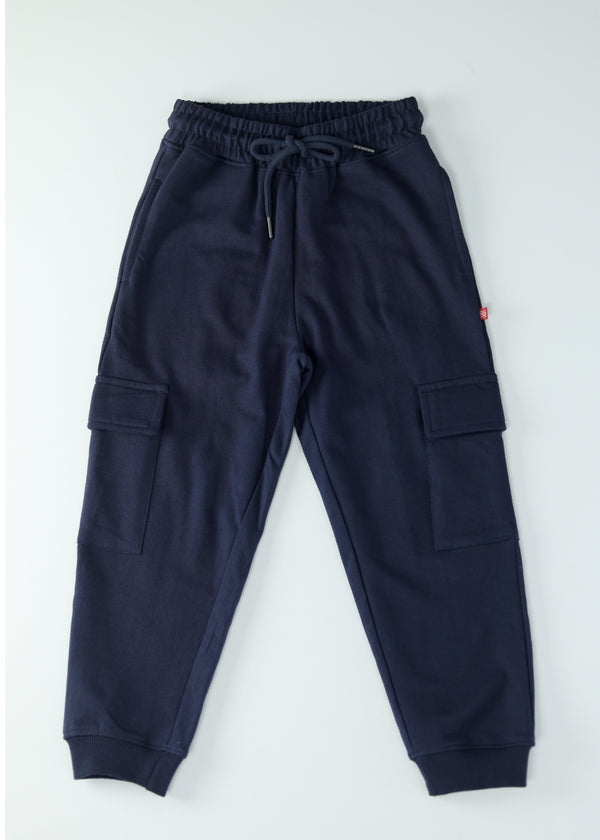 Kid Boys Knitted Cargo Jogger - Navy