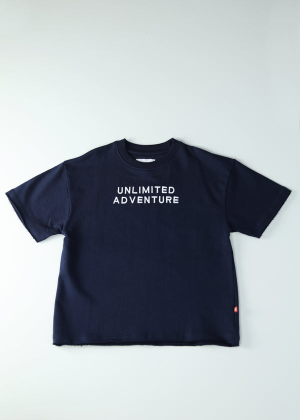 Kid Boys Oversized Tees with Embroidery - Navy