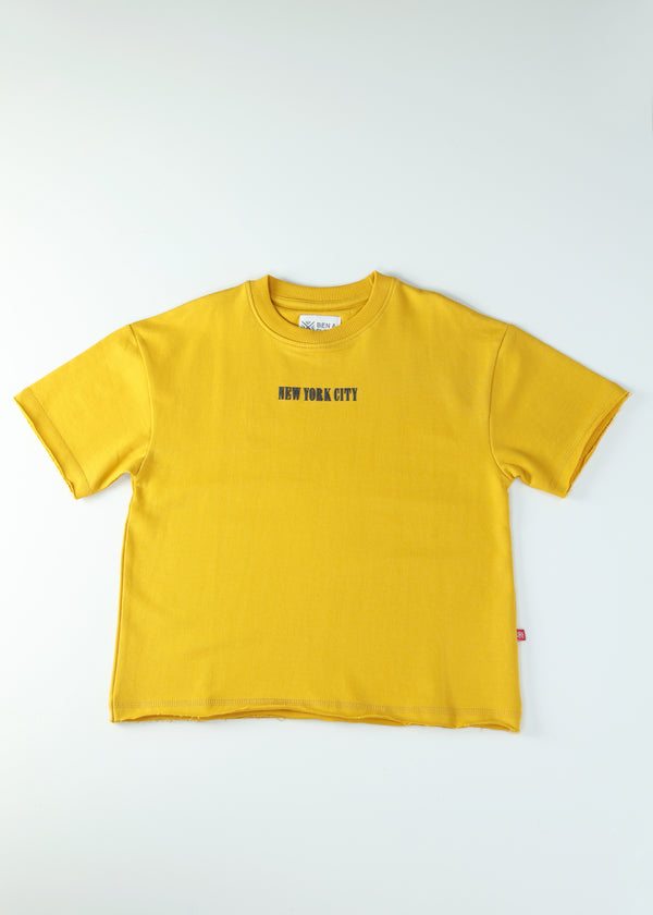 Kid Boys Oversized Tees - Ochre