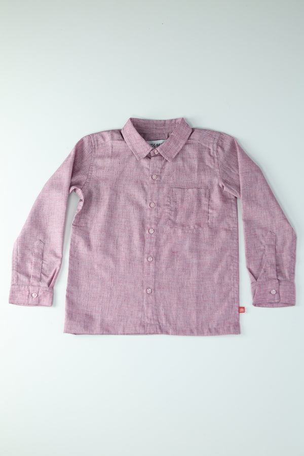 Kid Boys Textured Full sleeve  Shirt - Pink