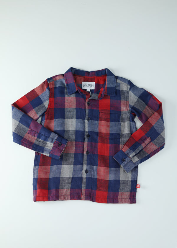 Kid Boys woodland check Shirt - Red