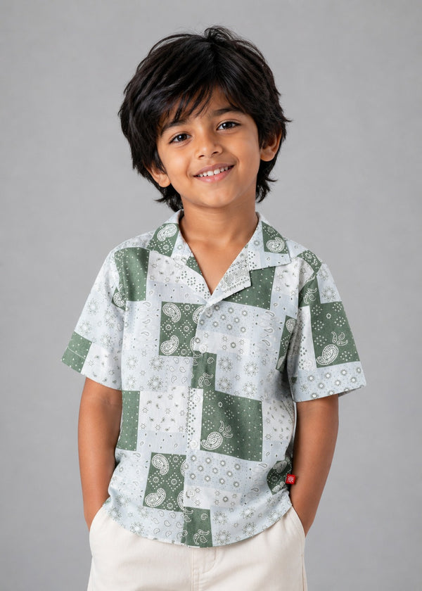 Kid Boys Paisley print Resort Shirt - Multi
