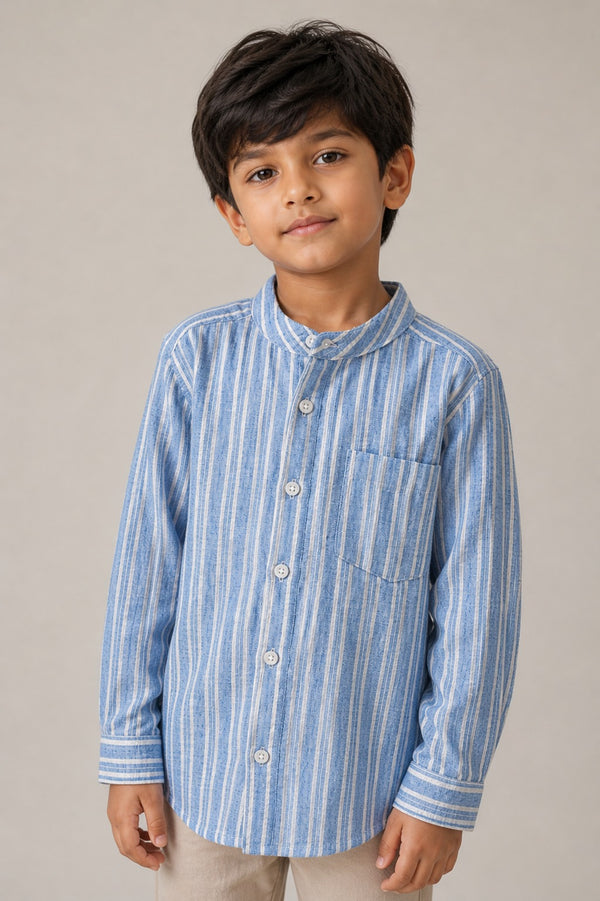 KID BOYS FULL SLEEVE CASUAL SHIRTS - BLUE