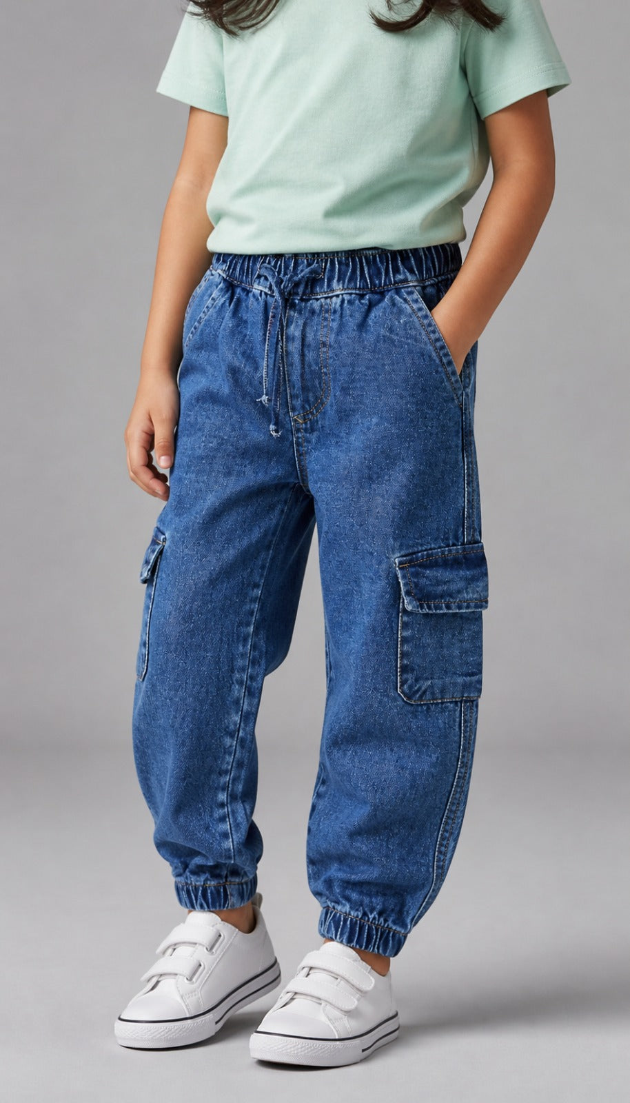 Kid girls Cotton Denim Jogger