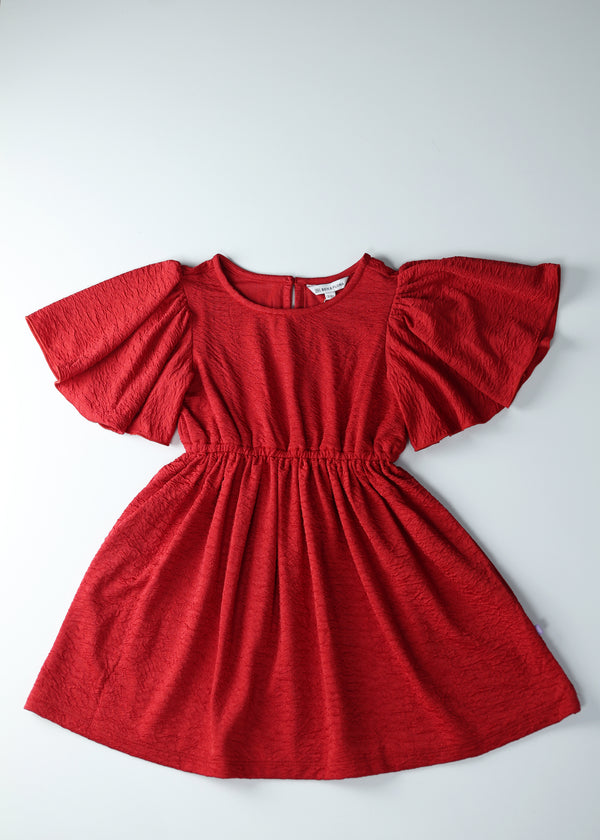 Kid Girls Knee-Length Dress - Red