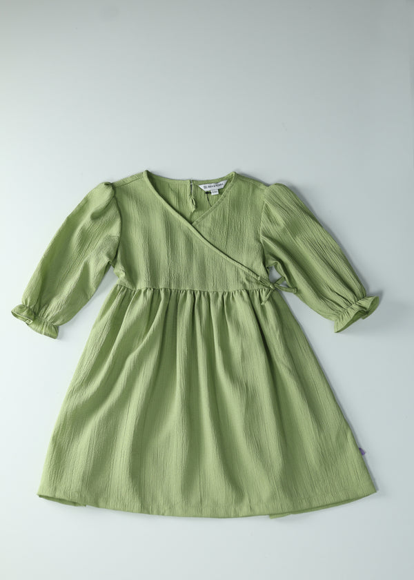 Kid Girls dress in Light weight Fabric - Green