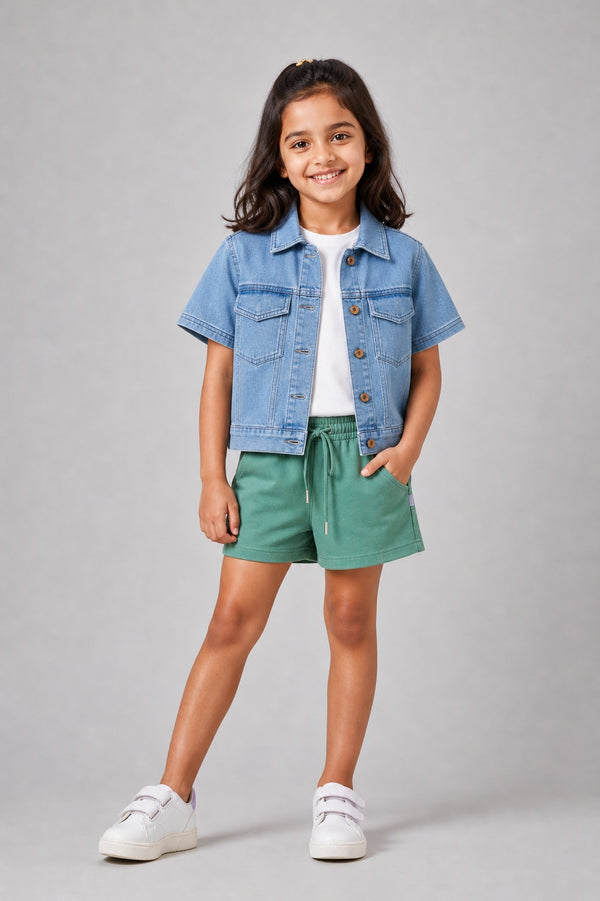 Kid Girls Denim Jacket - Lt.Blue