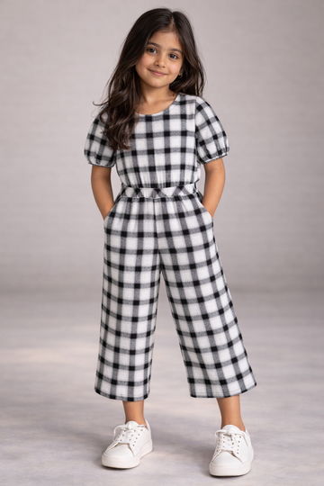 Kid Girls checkered Jumpsuit - Multi