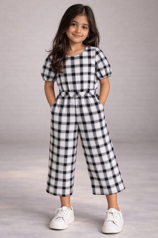 Kid Girls checkered Jumpsuit - Multi