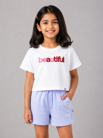 Kid girls white cotton Tees