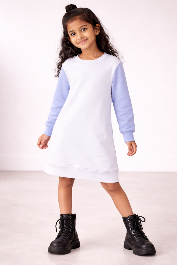 Kid Girls Knee length Sweat-dress - White