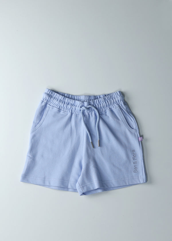Kid Girls  relax fit Knit Shorts- Lt.Blue