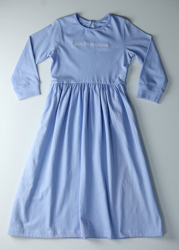 Kid Girls Full Length Dress - Lt.Blue