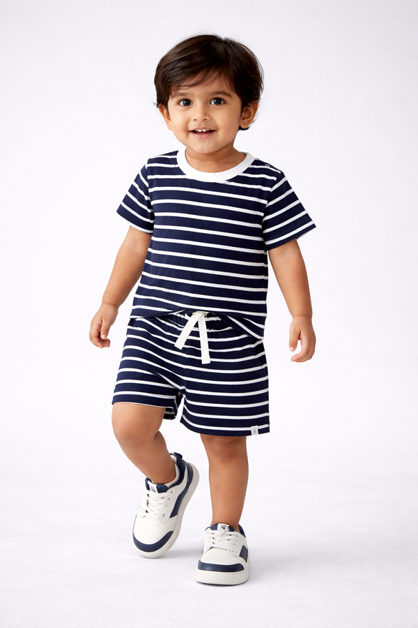 Baby Boy Stripe Cord Sets - Navy