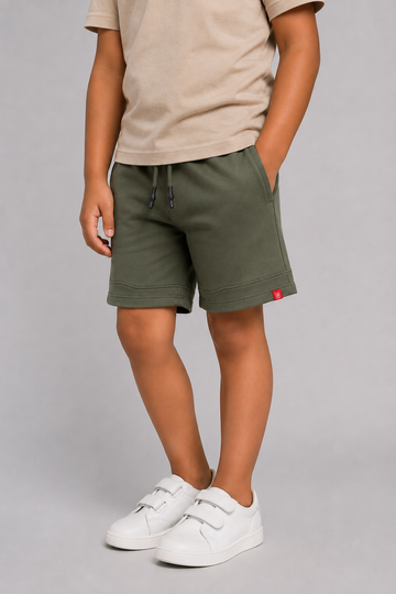 Kid Boys Shorts-Olive Green