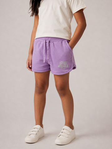 Kid Girls Sporty Shorts- Lavender