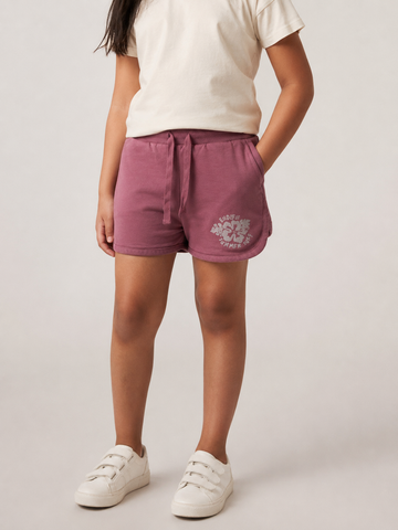 Kid Girls Sporty Shorts- Plum