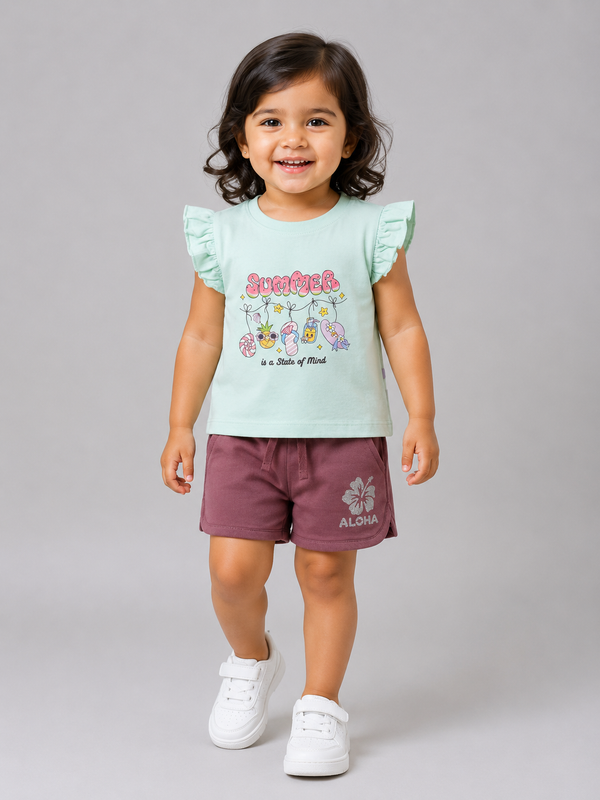Baby Girl Graphic Tees - Mint