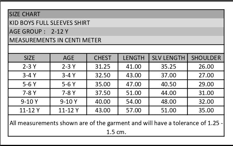 Size Chart